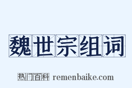 魏世宗组词是什么意思的图片